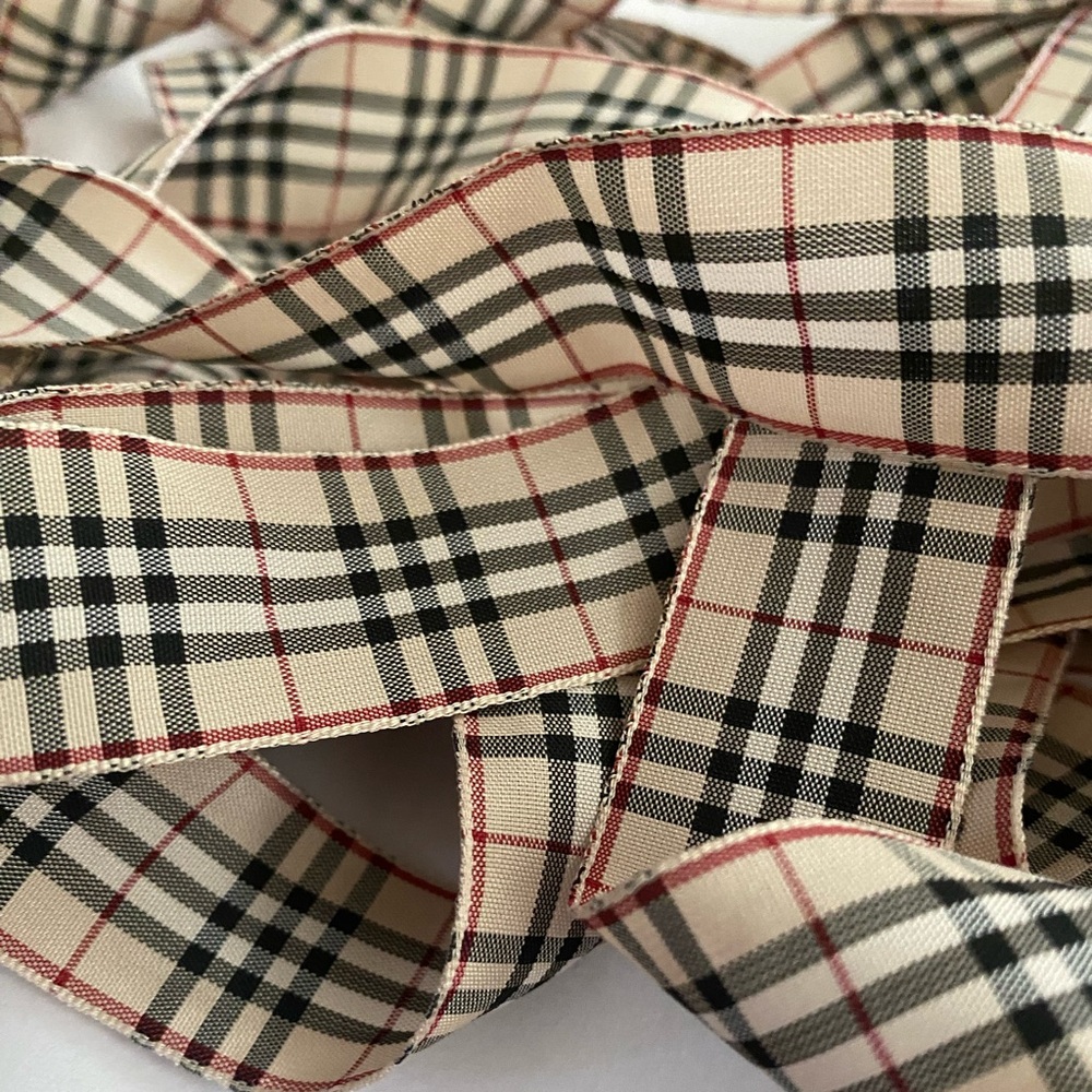 3 Yards Burberry Tartan Plaid Nova Check Ribbon - Picture 3 of 4